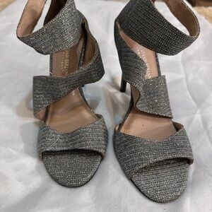 Elegant Silver Textured Heels